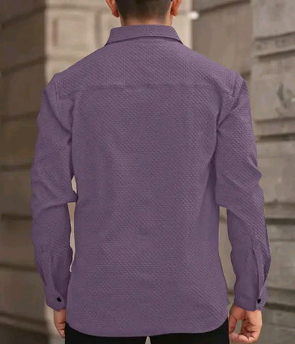 Solixon Men’s Premium Knitted Structured Shirt – Full Sleeve | Casual & Partywear –