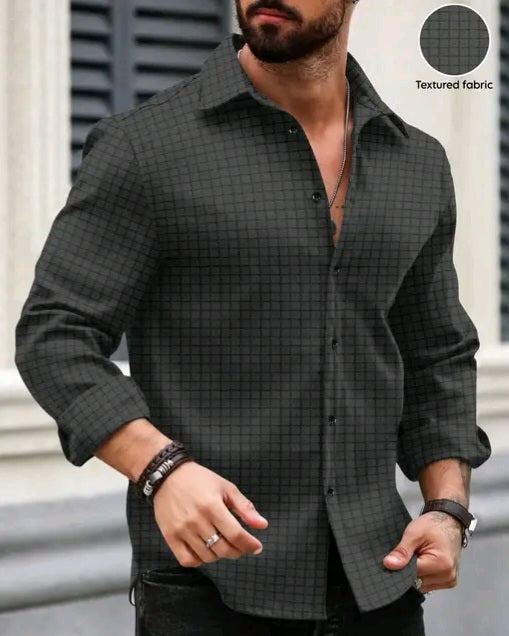 Mens Textured shirt, popcorn shirt for men