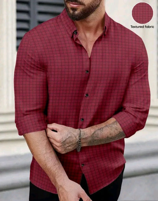 Mens Textured shirt, popcorn shirt for men